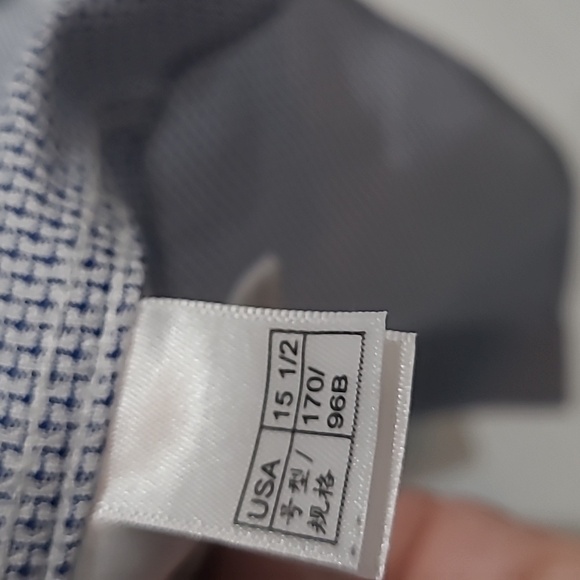 Brooks Brothers 15.5/34 Button Down Shirt Blue Mini Houndstooth Cotton Non Iron - Picture 9 of 9